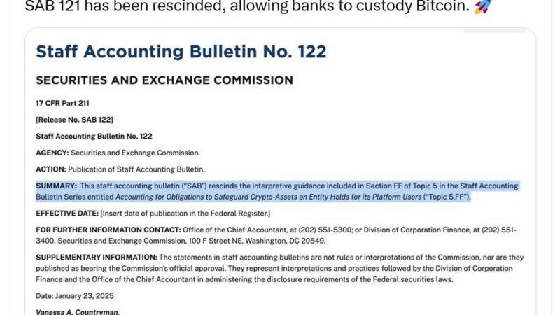 SEC Cancels Controversial Crypto Accounting Rule SAB 121