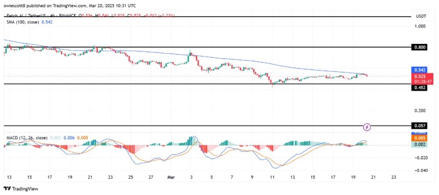FET Turning The Tide: Price Climbs Steady After A Rebound At $0.452