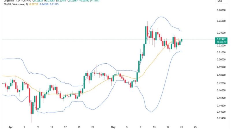 Dogecoin Bollinger Squeeze Signals ‘Huge Move’ Ahead, Analyst Warns