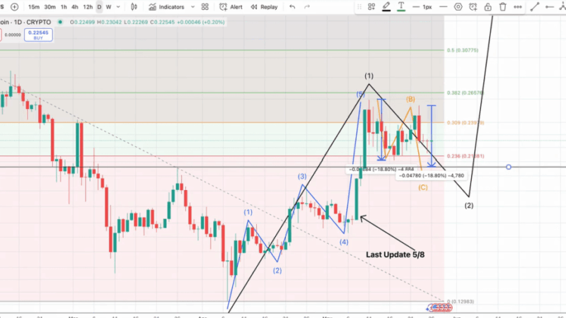 Dogecoin Enters Danger Zone — Chartist Predicts Sharp Drop Ahead