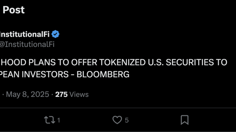 Robinhood Pivoting To RWA: Plans To Offer Tokenized US Securities In Europe