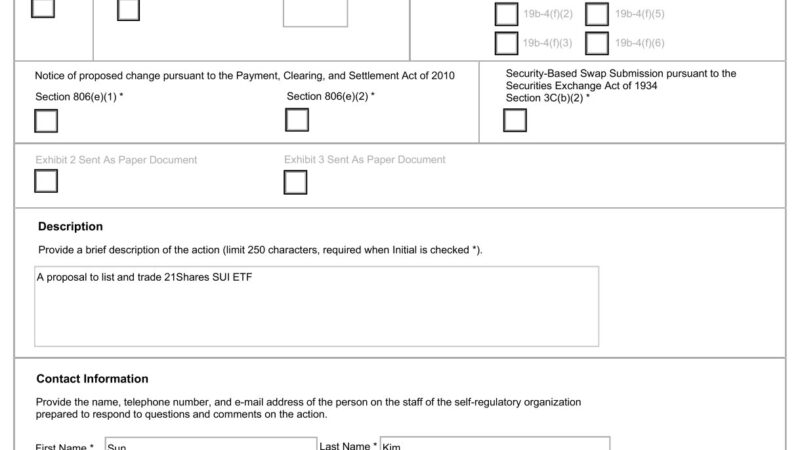 SUI Price Action Unveiled: 21Shares files for SUI ETF