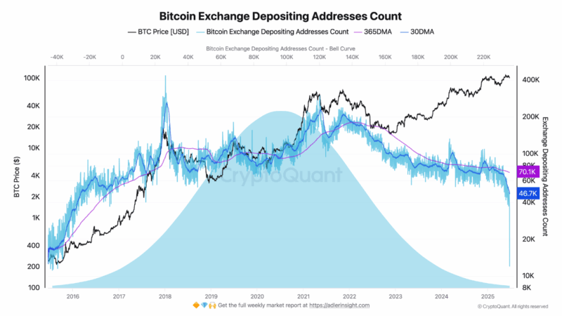 Bitcoin Exchange Activity Declines as Accumulation Patterns Persist