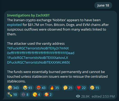 Iran’s Top Crypto Hub Loses $82 Million To Hackers With Israeli Links—Details