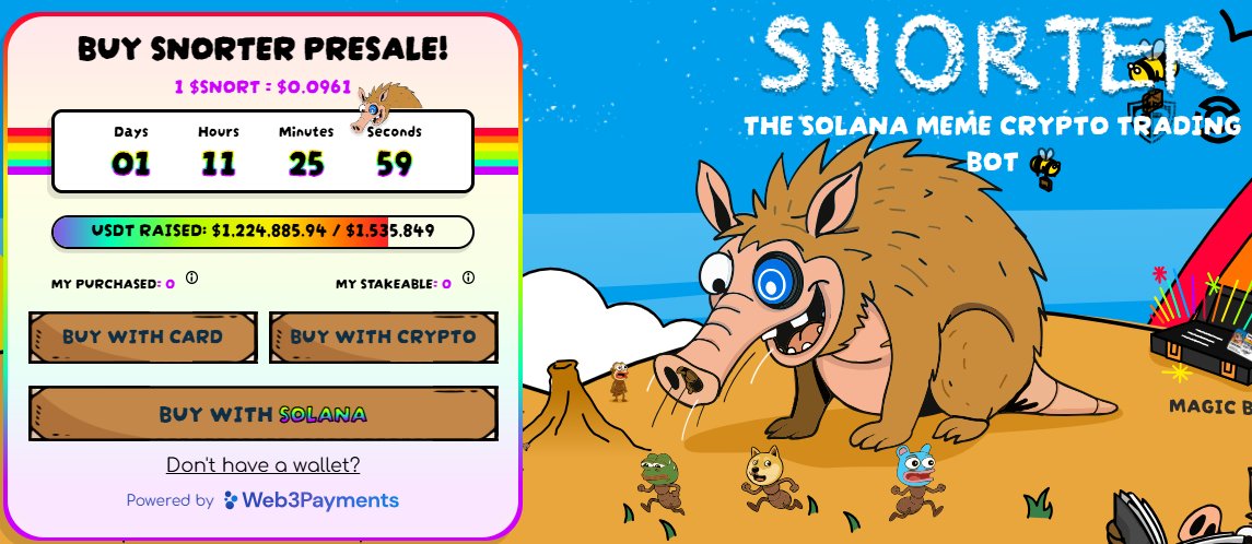 Snorter Token Gains — Solana Bot Utility and 263% APY Draw Investor Interest