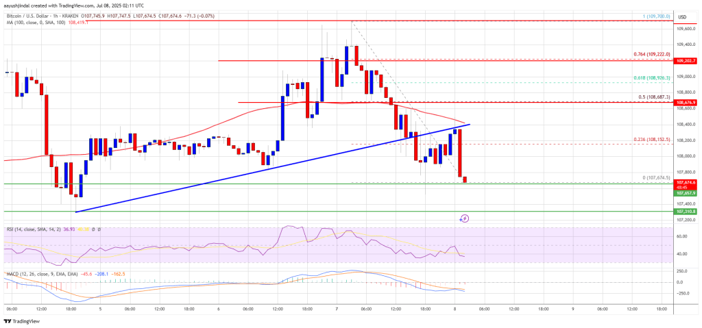 Bitcoin Price Stalls Below $110K — Another Rejection for Bulls