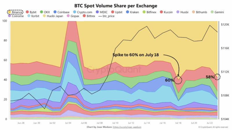 Bitcoin Rally Signal? Analyst Links Binance Spot Volume Surges To Price Upswings