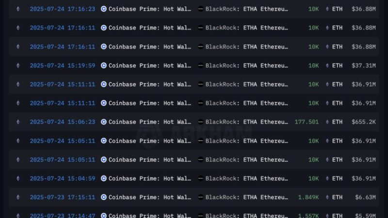 BlackRock Goes Heavy on Ethereum: Buys 4x More ETH Than BTC