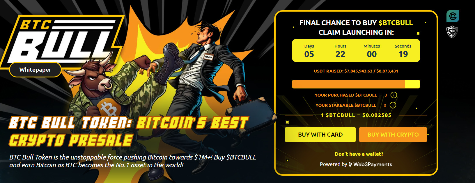 BTC BULL Presale Nearing Completion – An Overview Before Token Launch
