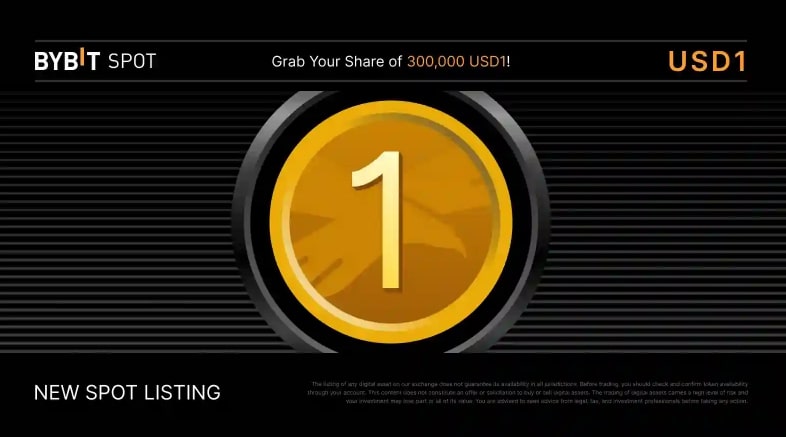 Bybit Drops $300K USD1 Airdrop as New Stablecoin USD1 Debuts on Spot Trading Platform