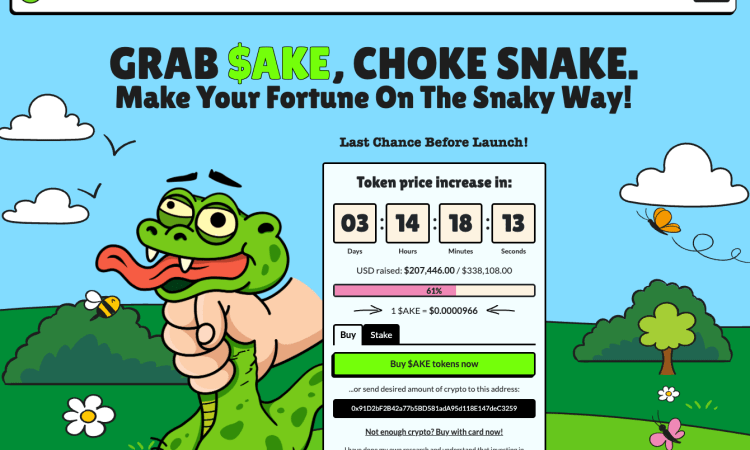 Snaky Way ($AKE) Presale: Slither Your Way to the Top and Earn Prizes