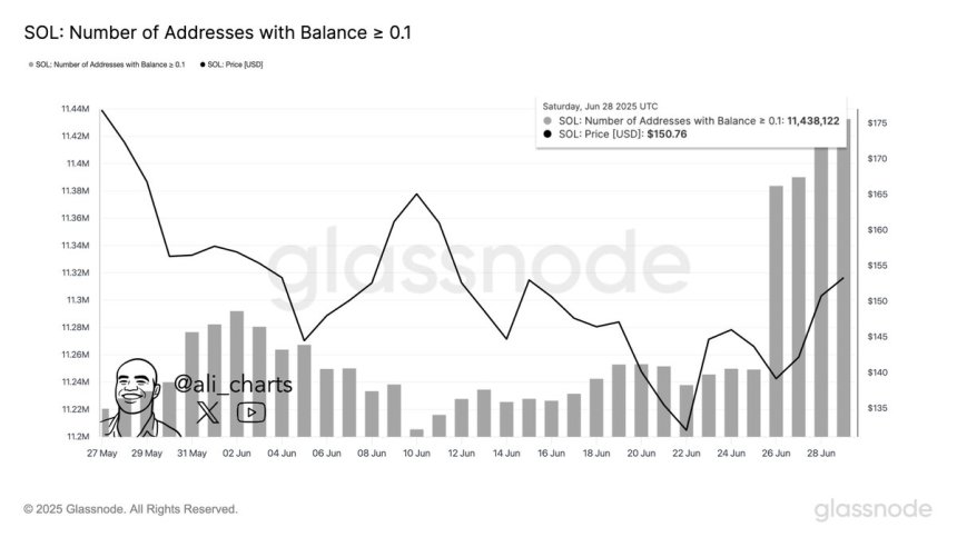 Solana Hits New Milestone: Wallets Holding 0.1+ SOL Reach Record High