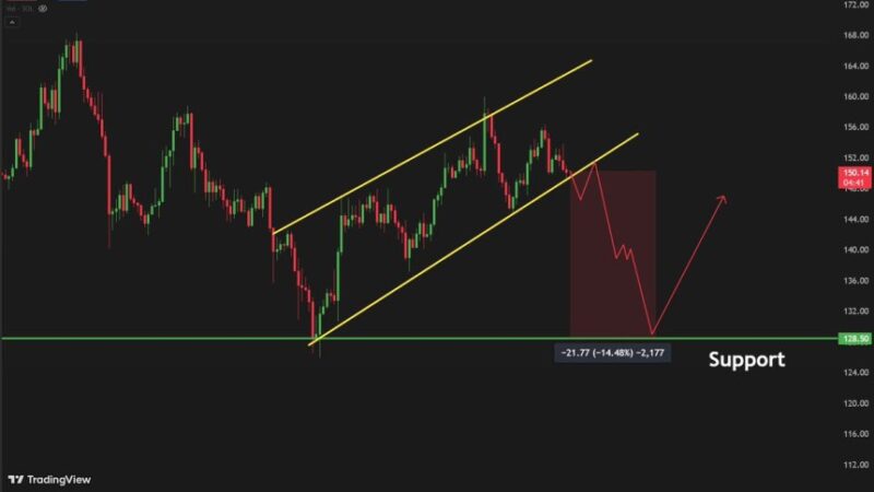Solana Tests Rising Channel Support – Breakdown Could Send Price To $128.50 Level