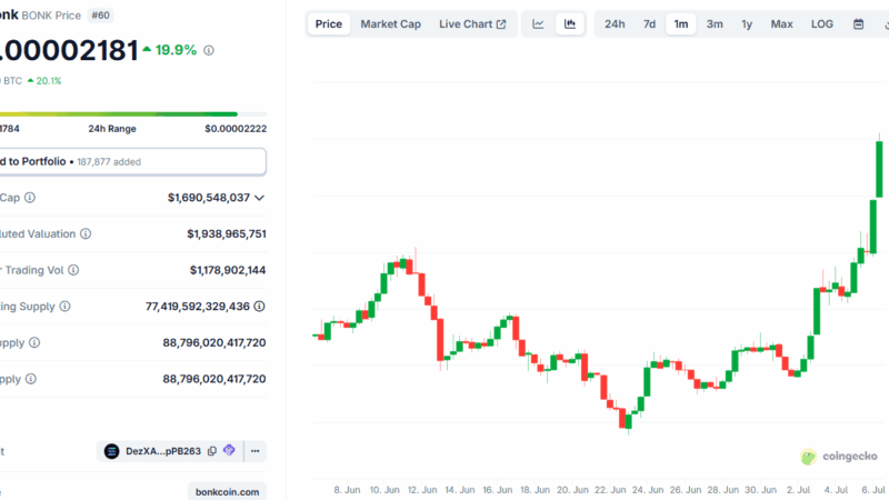 Why Is BONK’s Price Up by 50% Weekly?