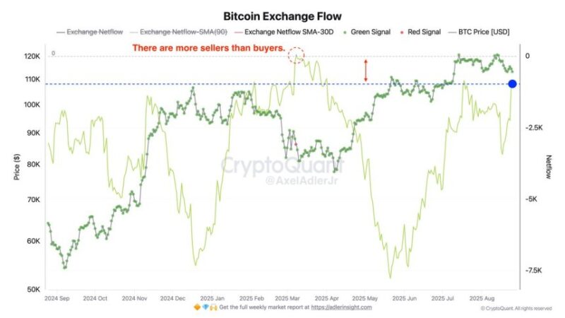 Bitcoin CEX Netflows Still Green Despite Large Sellers Rotating To Ethereum