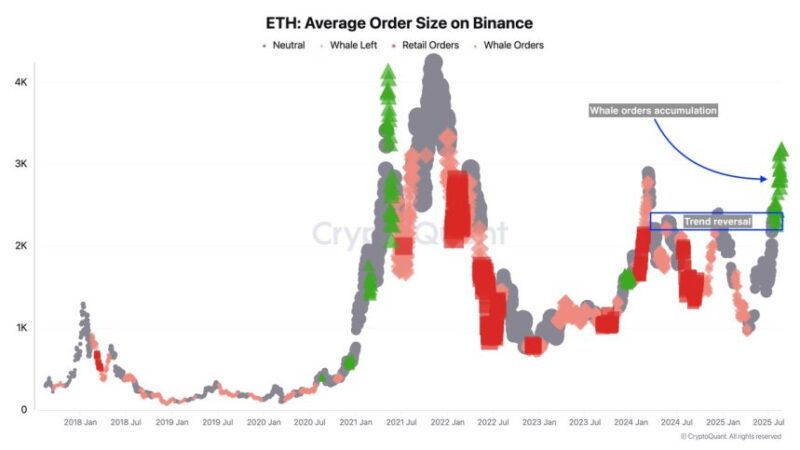 Ethereum Whale Demand Surges On Binance As Price Nears $5,000