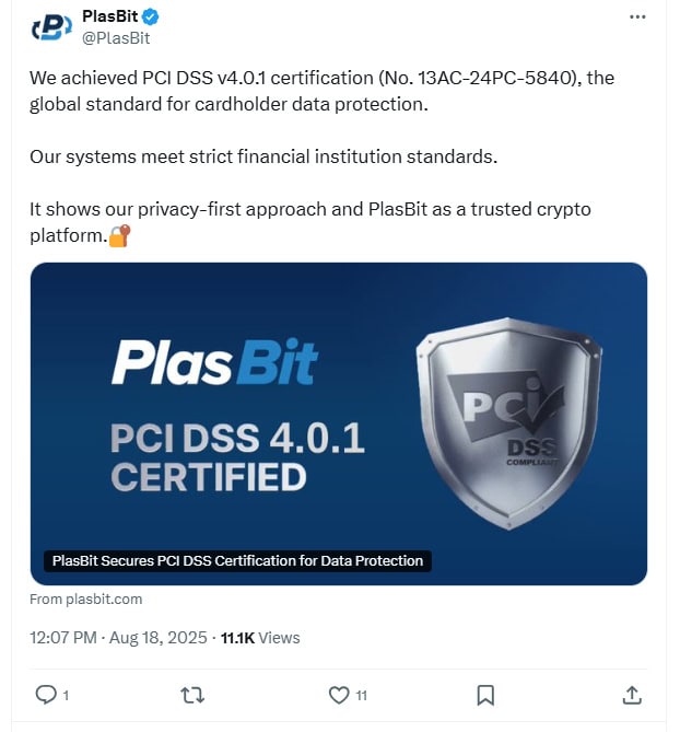 PlasBit Achieves PCI DSS v4.0.1 Compliance, Reinforcing User Data Protection