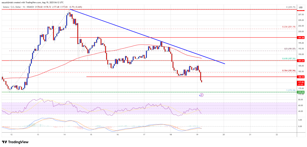 Solana (SOL) Falls Below Support, Will Bears Extend the Decline?