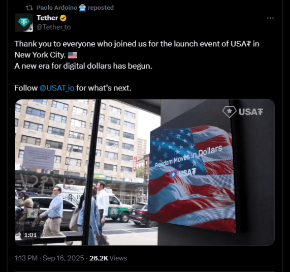 BREAKING: Tether Plans to Launch US Stablecoin, Market Rallies to Best Wallet Token