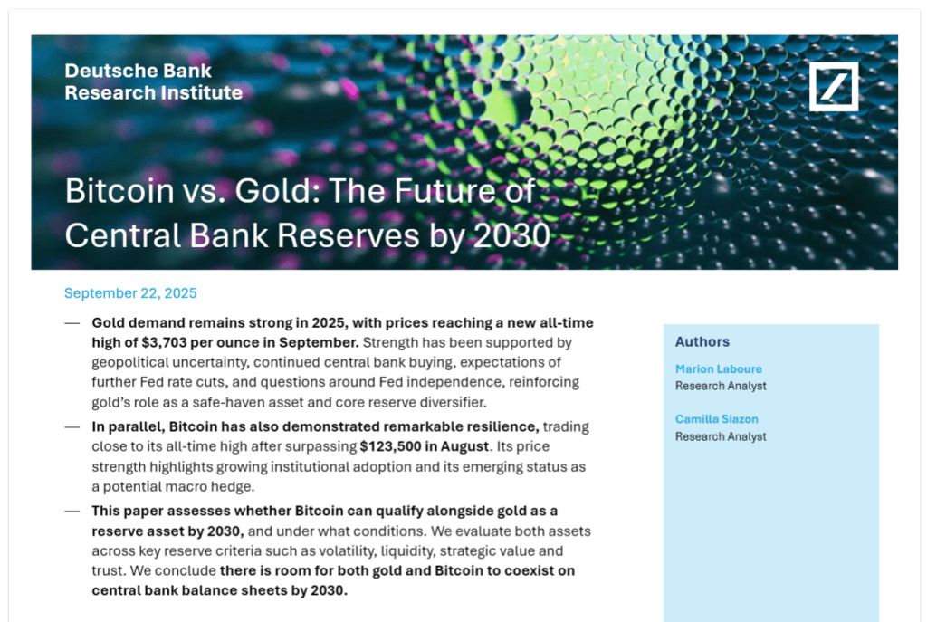 Central Banks May Stockpile Bitcoin In 5 Years, Deutsche Bank Predicts