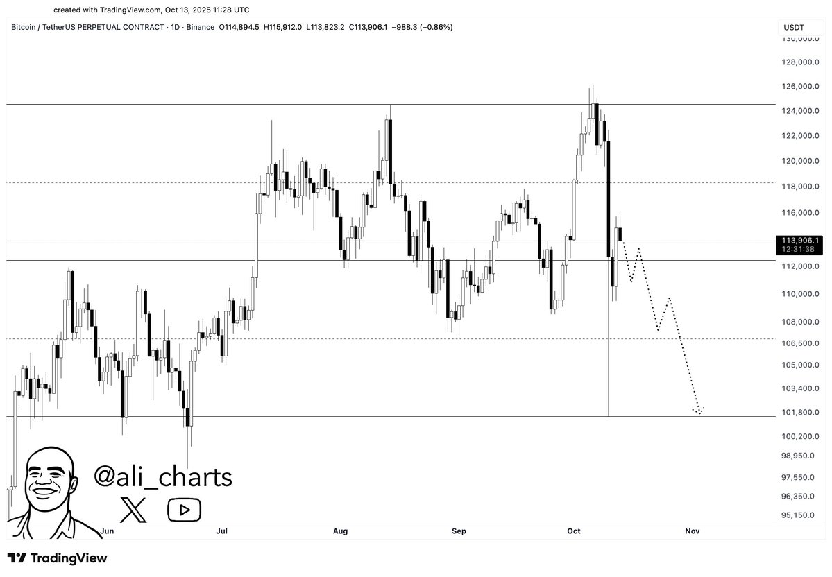 $100K BTC? Bitcoin Chart Signals Possible Pullback Amid Volatility