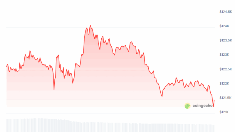 Bitcoin (BTC) Dips Below $122K, ZCash (ZEC) Explodes by 35%: Market Watch