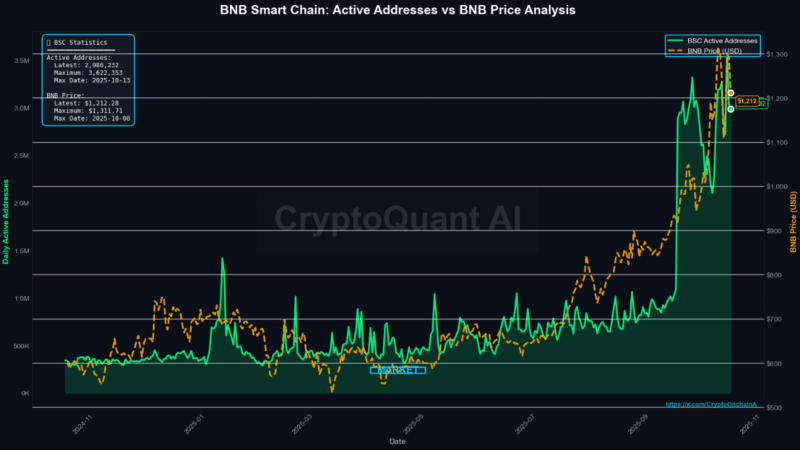BNB Active Addresses Hit Record 3.6 Million – Analyst Explains Network Growth