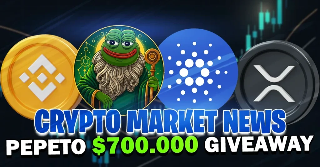 Crypto News Today: XRP, Cardano, BNB Rebound, While Pepeto Announces $700,000 Giveaway