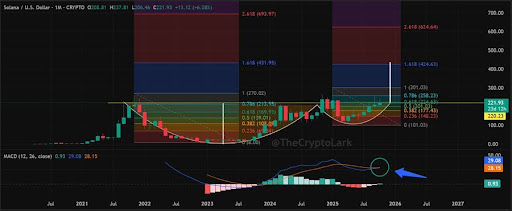 Solana Looks Explosive: Cup And Handle Formation Teases Rally To $425 Target