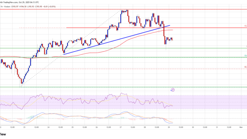 Solana (SOL) Weakens Again — Break Below $200 Opens Door For Further Decline