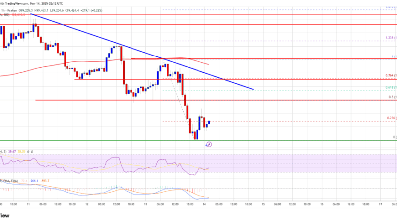 Bitcoin Drops Under $100K as Risk Appetite Fades in Crypto Markets