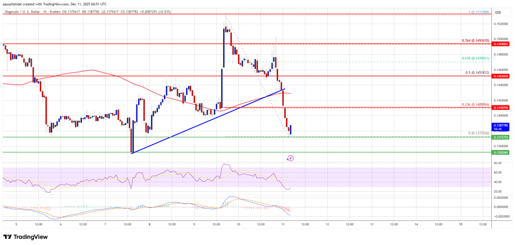 Dogecoin (DOGE) Slips Back Into the Red—Is Momentum Breaking Down?