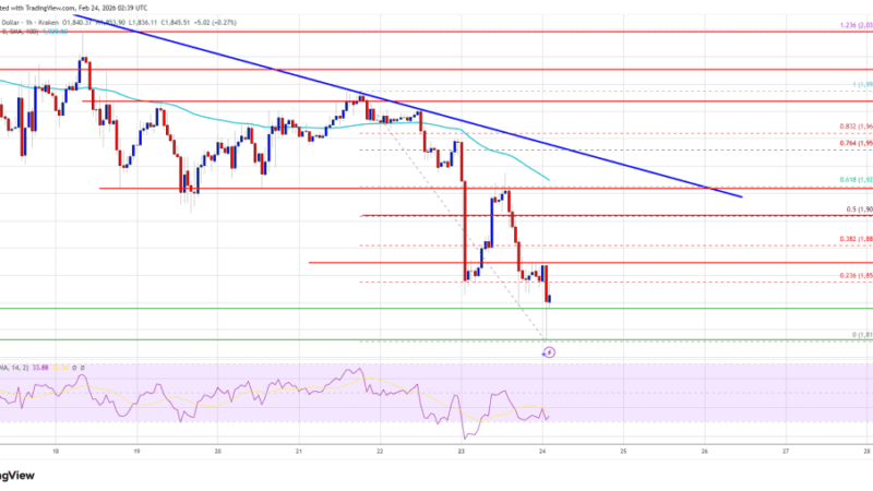 Ethereum Price Slides Deeper, $1,800 Emerges as Crucial Battleground