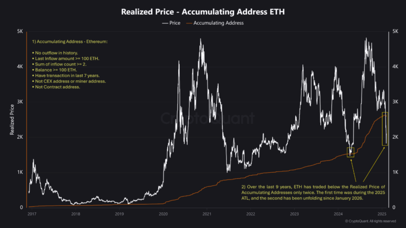 Long-Term Ethereum Holders Expand Positions While Market Faces Pressure: Rare Signal Emerges