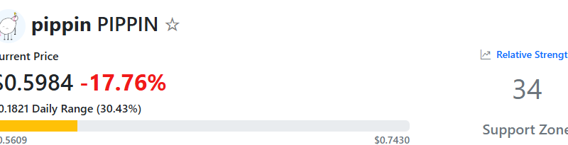 Pippin (PIPPIN) Dips 20% Daily: Brutal Collapse on the Way?