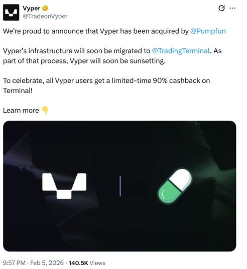 Pump.fun Acquires Vyper To Boost Trading Infrastructure As $HYPER Narrative Catches Fire