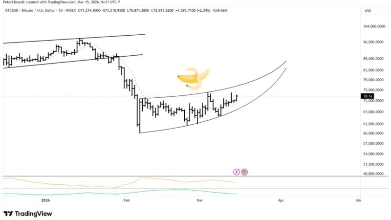 Bitcoin Eyes MId-$80,000s As Peter Brandt Flags ‘Horn’ Pattern