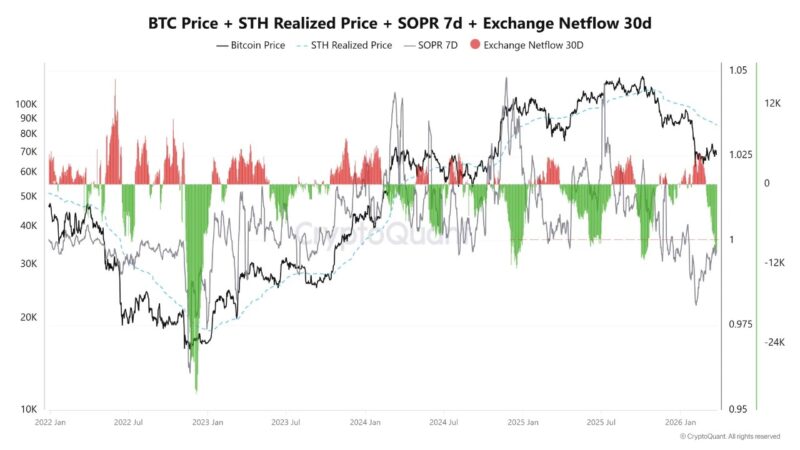 Bitcoin Price Holds Above STH Realized Price As Selling Pressure Thins Out – Details