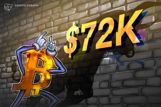 Bitcoin price nears one-month high as bulls propel BTC toward $72K
