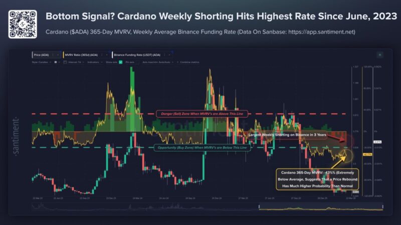 Cardano Bottom Signal? Shorts Hit Highest Level Since June 2023