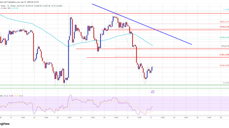 Ethereum Price Drops Near $2,020, Downside Pressure Continues to Build