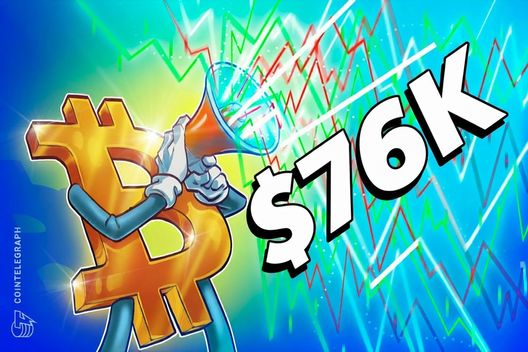 Bitcoin hits ‘near-term selling pressure’ after rally to $76K: CryptoQuant