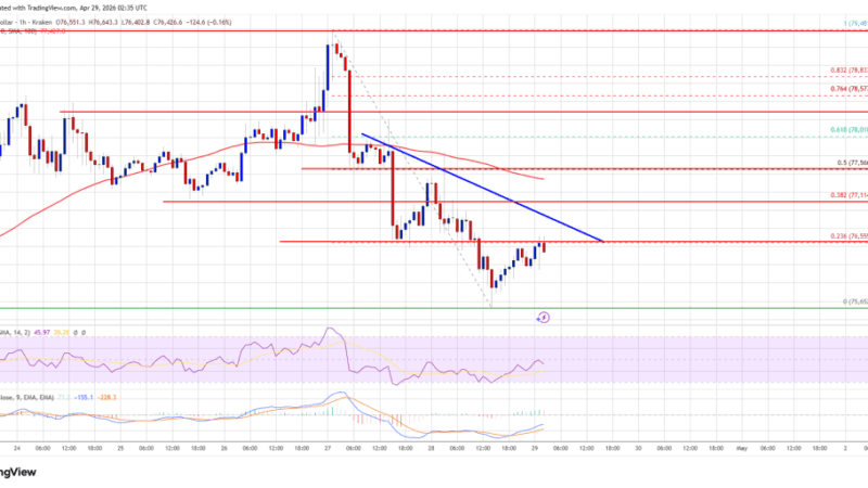Bitcoin Price Dips Under $76,500, Sellers Push For Deeper Pullback