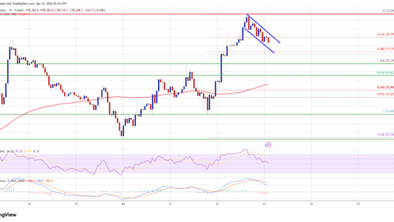 Bitcoin Price Rally Nears $80K, Dips May Draw Fresh Buyers