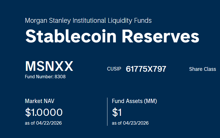 Stablecoins Go Institutional As Morgan Stanley Rolls Out New Portfolio