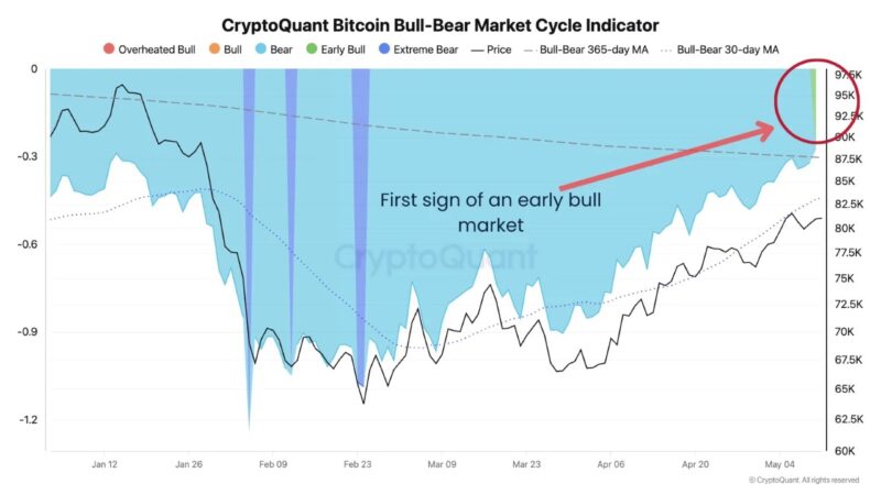 Bitcoin Cycle Indicator Turns Green For First Time In Years: Early Bull Or Local Top?