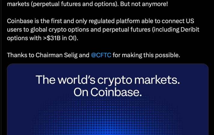 Coinbase To Bring Global Crypto Derivatives To US Institutions After CFTC Nod