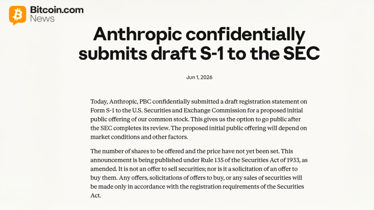 Anthropic Files Confidential S-1 With SEC, Targets IPO at $965B Valuation