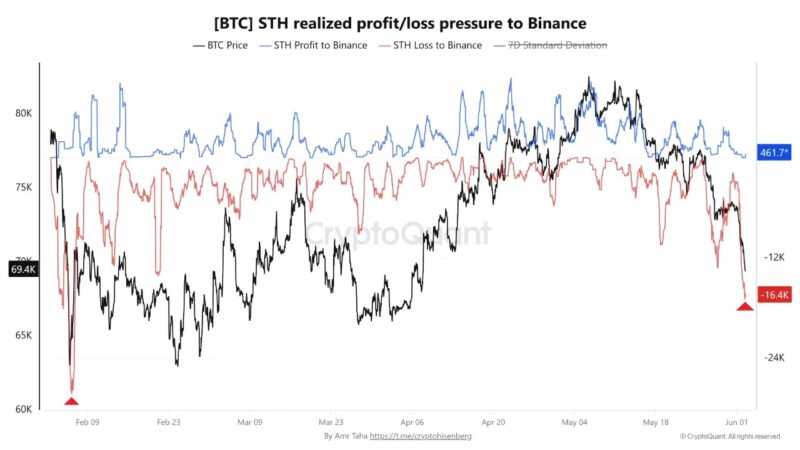 Bitcoin Falls Below $66K As Short-Term Holder Stress Reaches February Levels